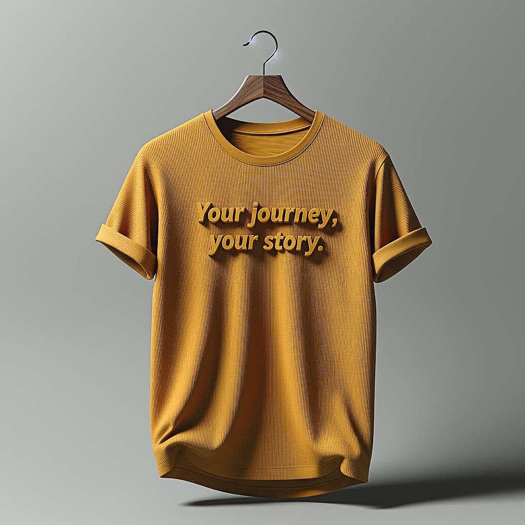 Your Journey, Your Story Mustard Breathable Fabric T-Shirt