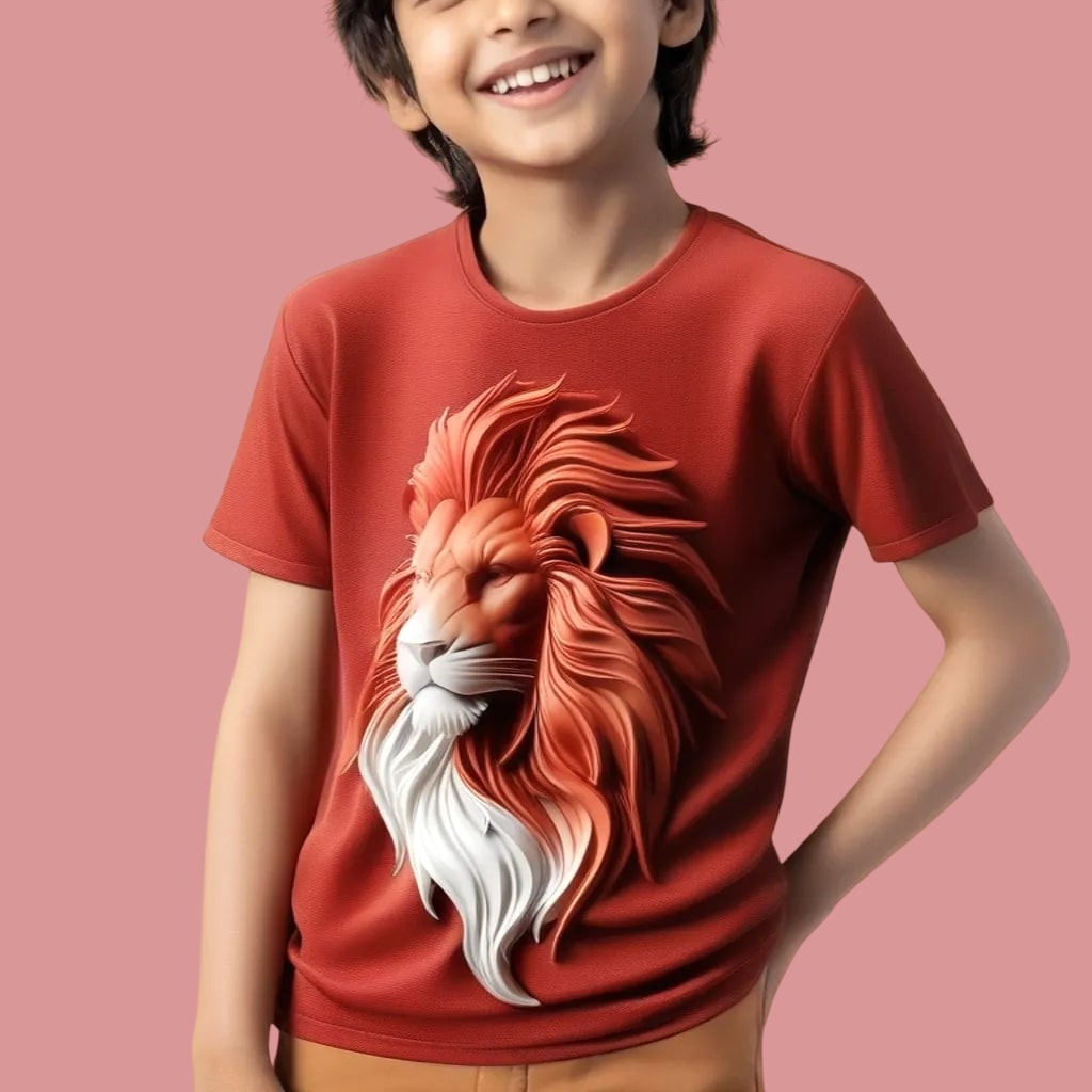 Kids Roaring Red Lion T-Shirt