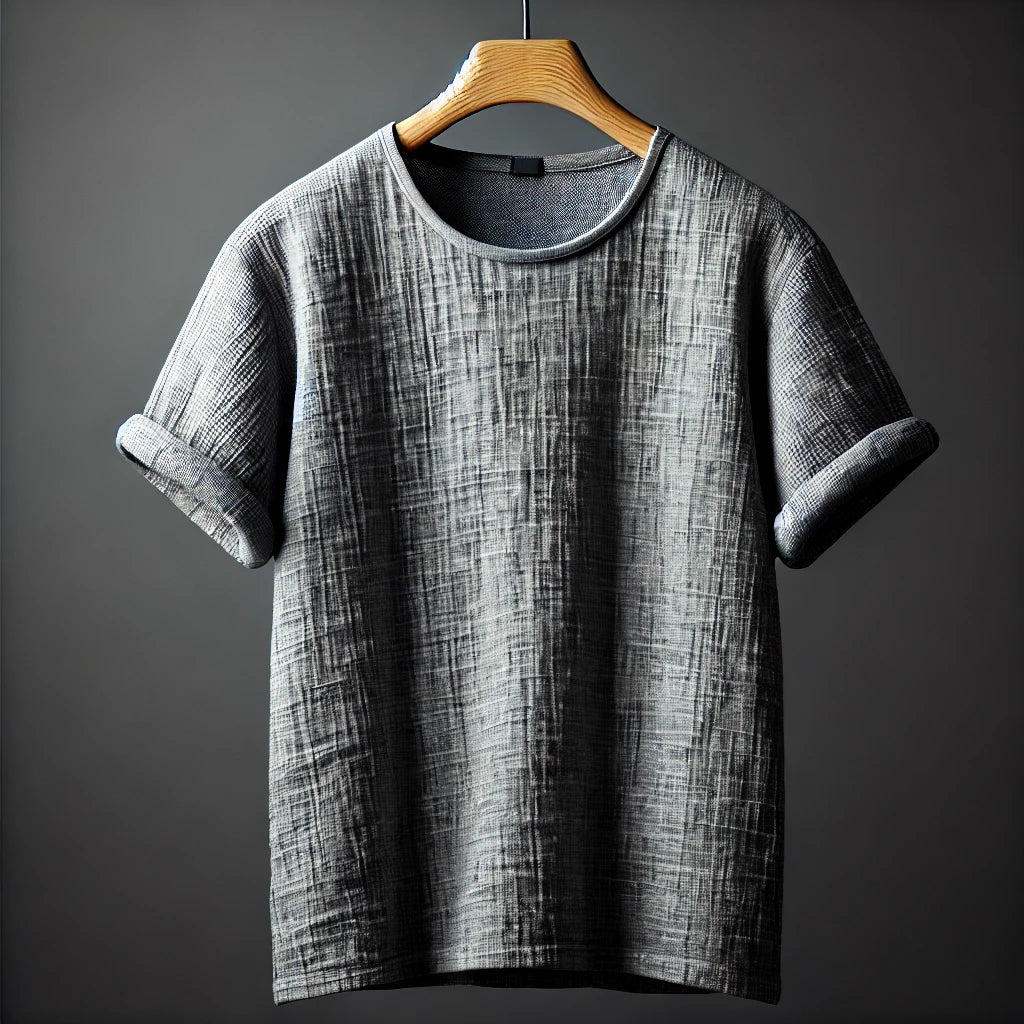 Grey Muslin Fabric T-Shirt