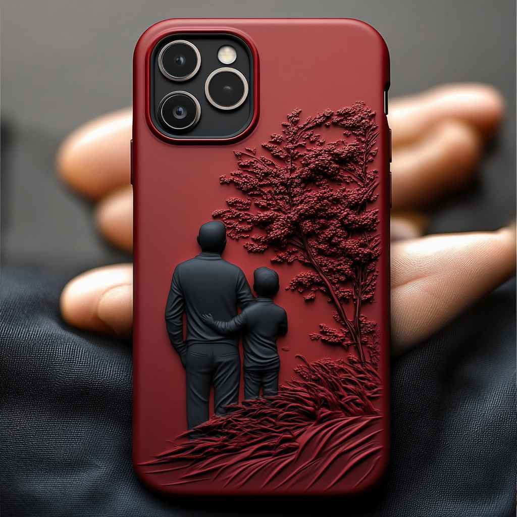 Father & Son Love Generations In Red Mobile Case Cover