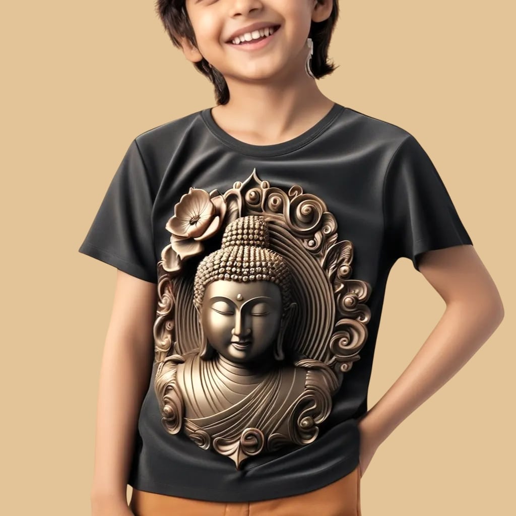 Kids Ancient Buddha T-Shirt - Timeless Tranquility