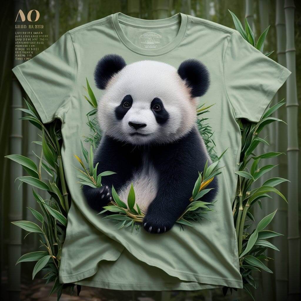 Charming Green Panda Stylish Round Neck Half Sleeve Cotton T - Shirt - Acquires