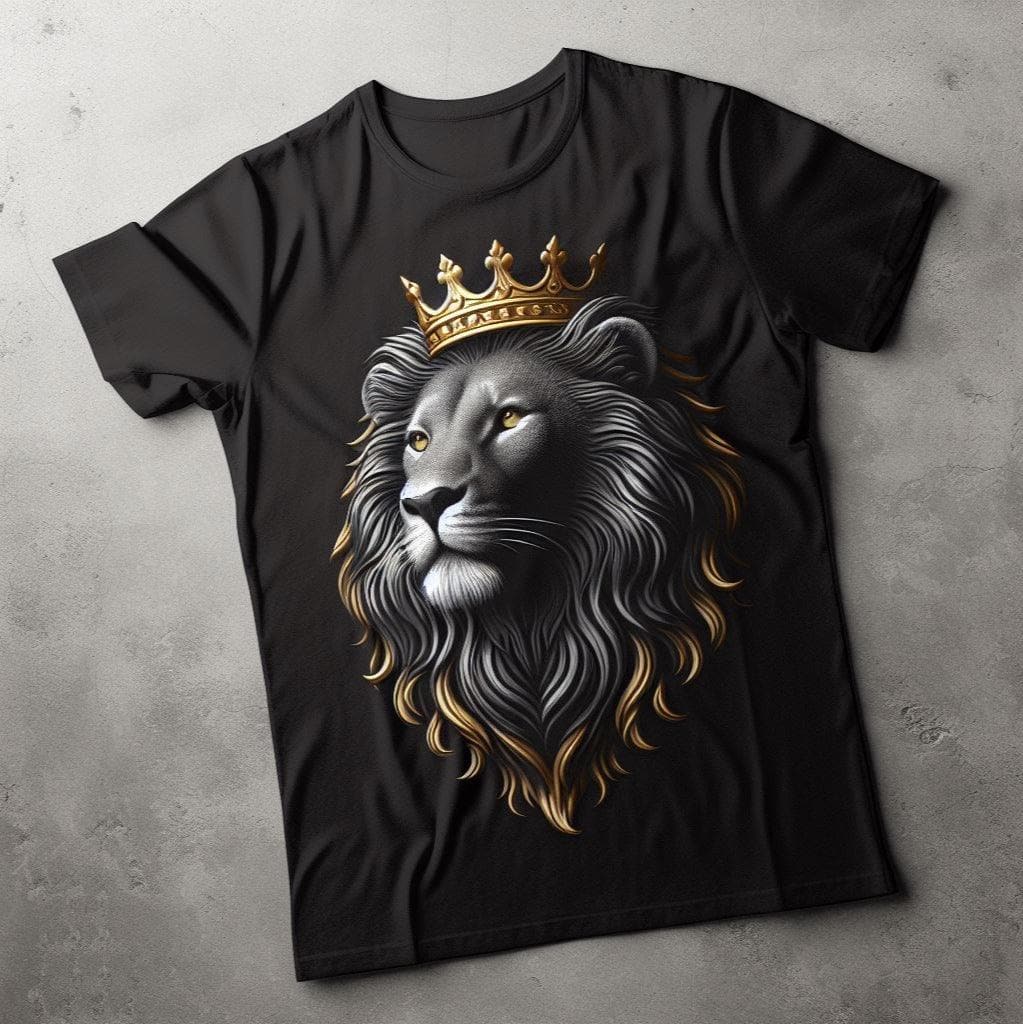 Daring King Lion Crown Tee - Majestic and Bold - Acquires