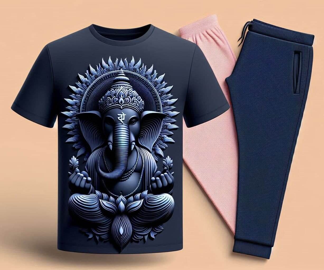 Guardian Vinayak Navy Blue Tracksuit Set with Plain Pant - Acquires
