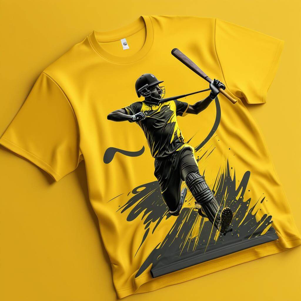 Cricket Enthusiast Yellow T-shirt