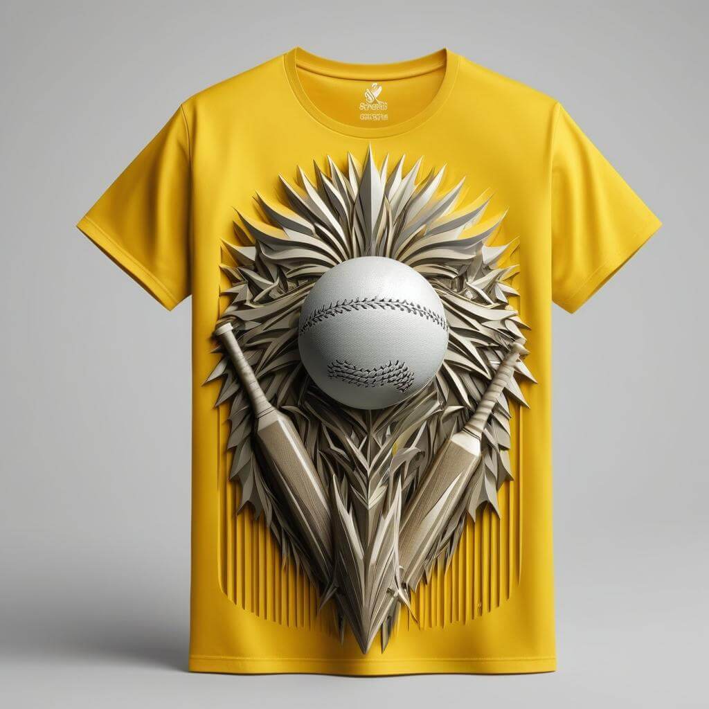 Cricket Icon Golden Yellow T-shirt