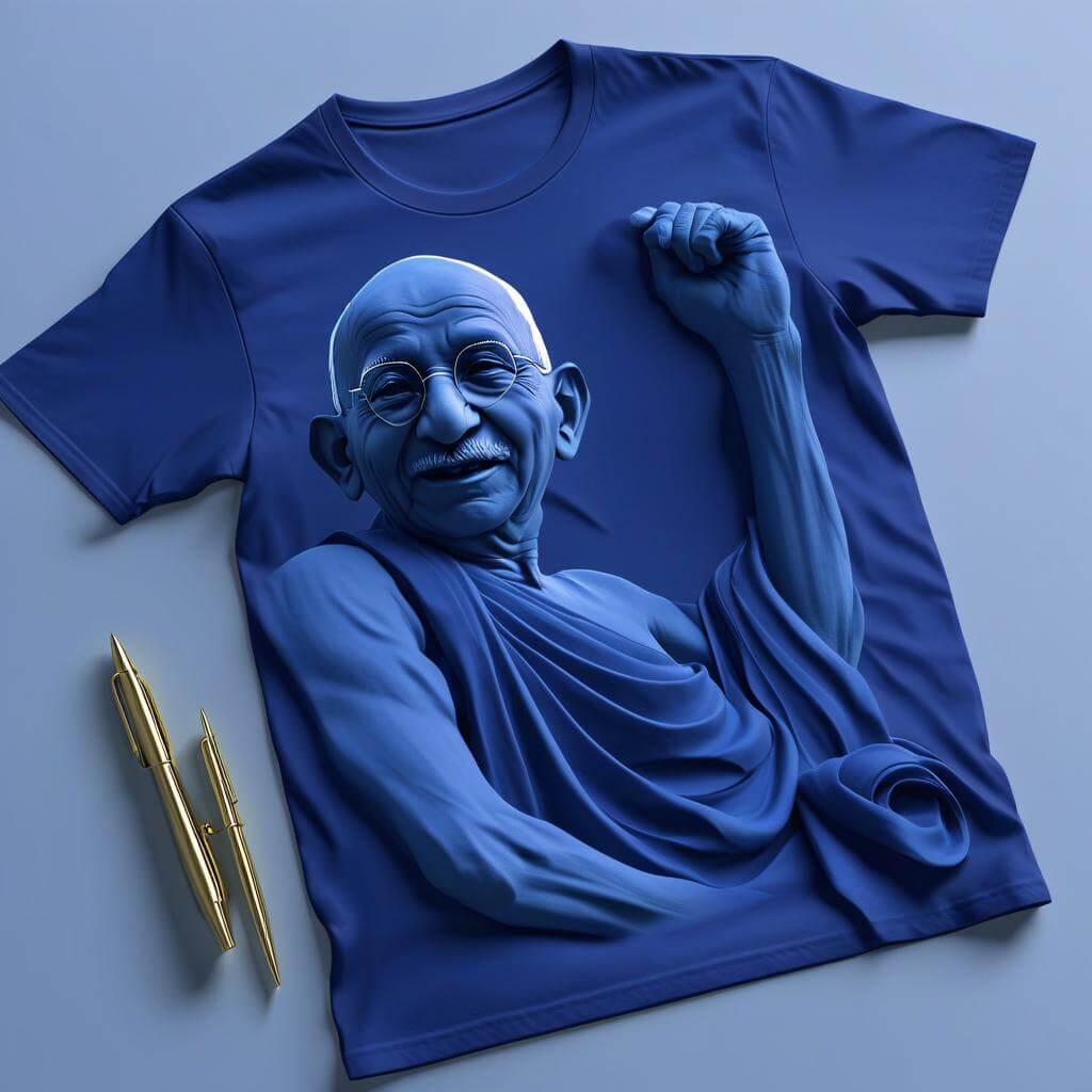 Mahatma Gandhi Navy Blue T-Shirt