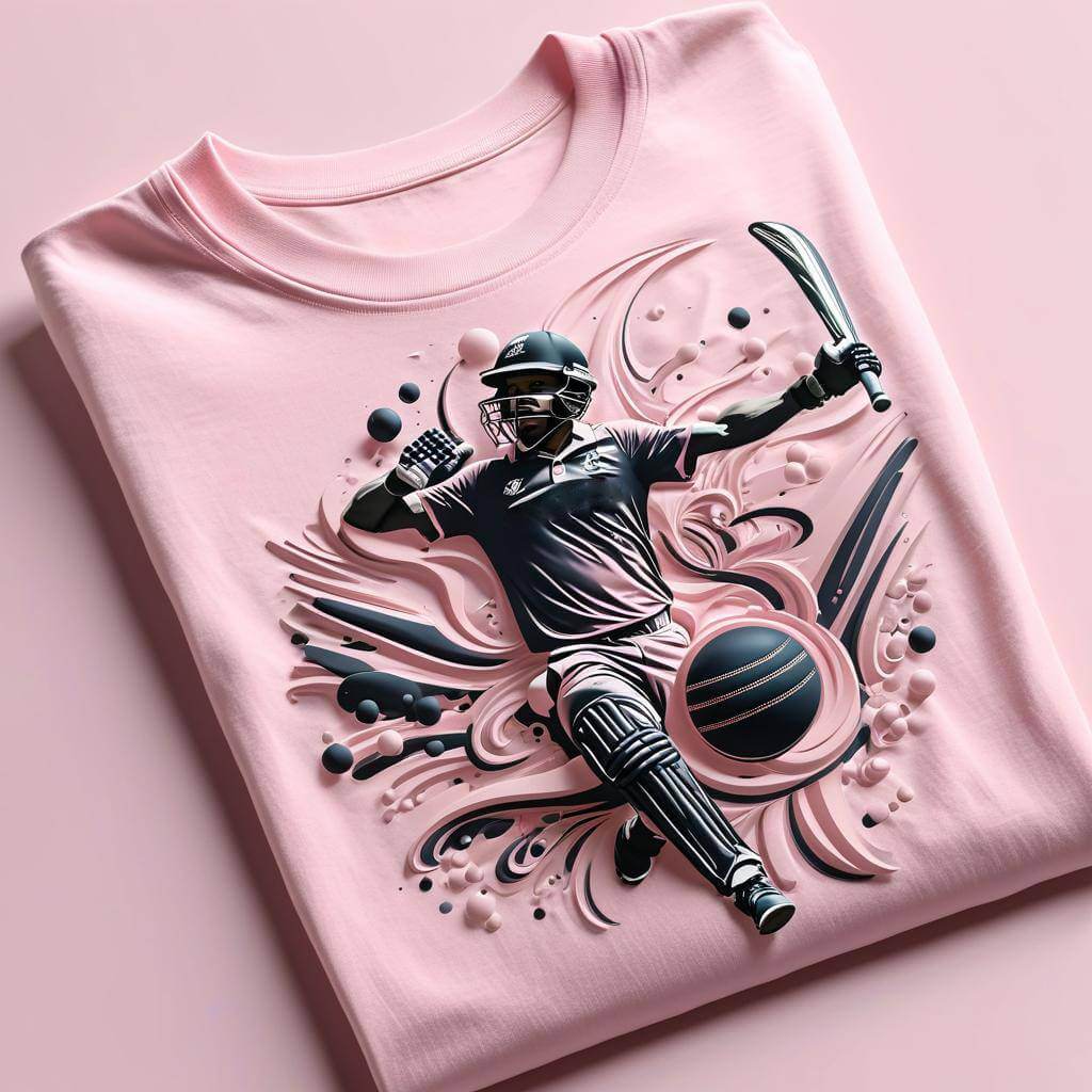Cricket Lover Strike Like a Thunder Light Pink T-shirt
