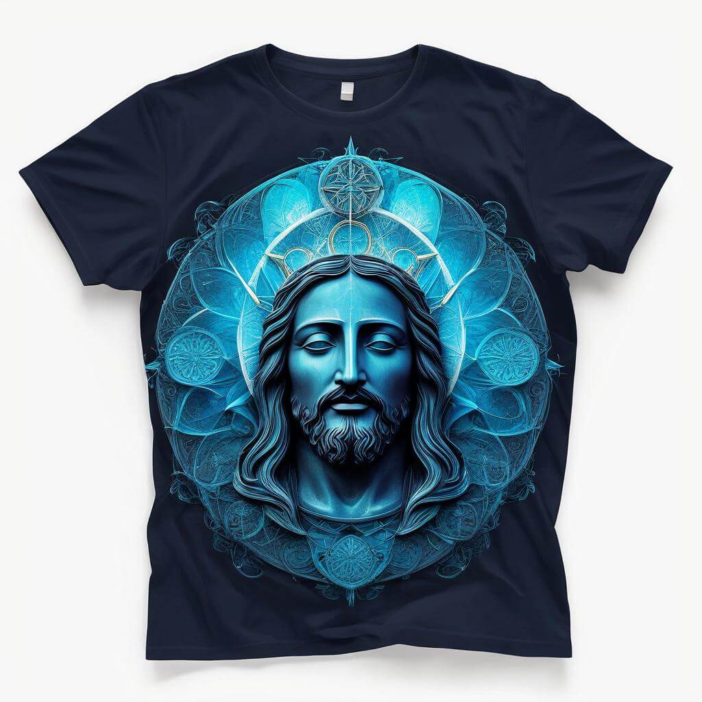 Jesus Majesty Navy Blue T-Shirt - Sacred Aura