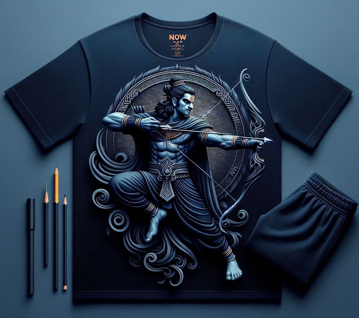 Rama the Archer Navy Blue Tracksuit Set with Plain Pant - Acquires