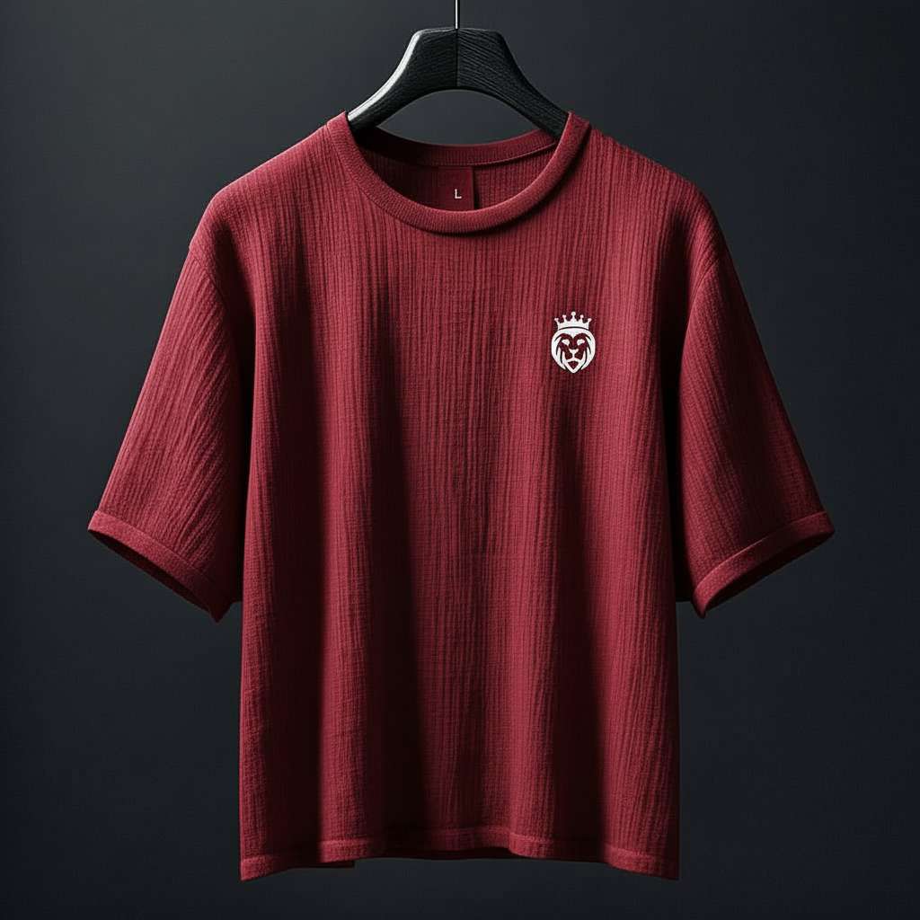 Minimalist Lion Crown T-Shirt - Maroon