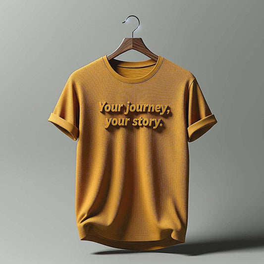 Your Journey, Your Story Mustard Breathable Fabric T-Shirt