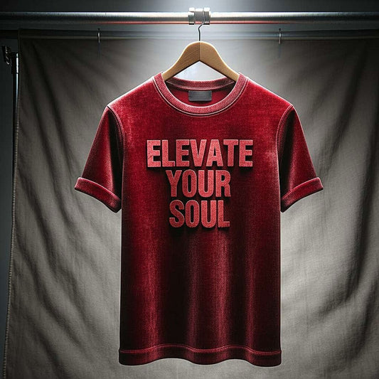 Elevate Your Soul Maroon Smooth Fabric T-Shirt
