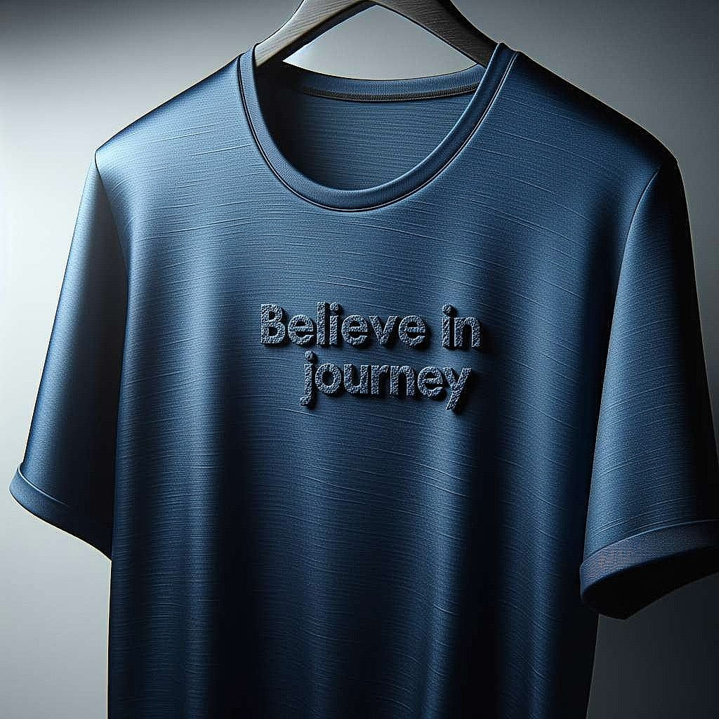 Believe in Journey Navy Blue Summer Light Fit T-Shirt