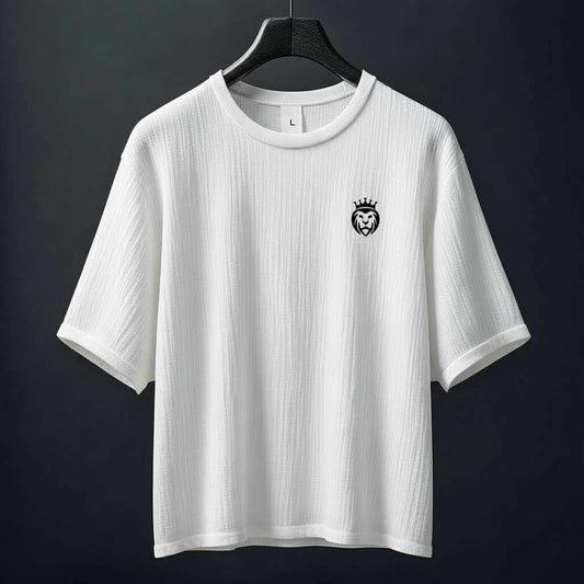 Minimalist Lion Crown T-Shirt - White