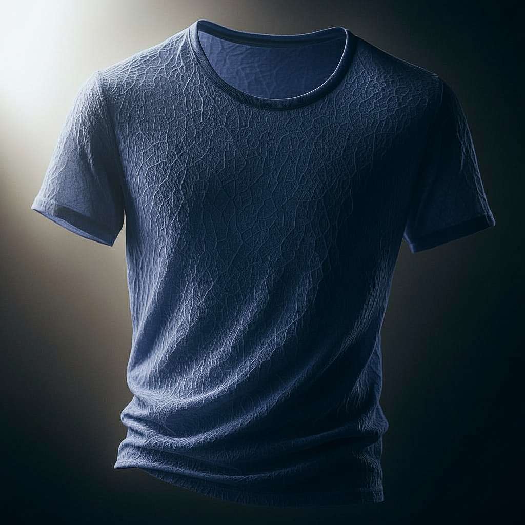 Cracked Texture T-shirt - Navy
