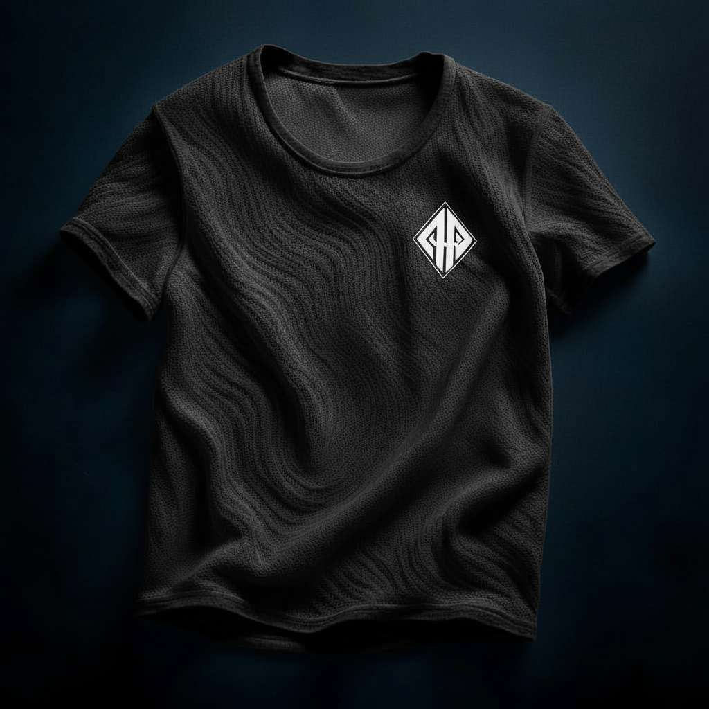 Modern Minimalist White T-Shirt - Black
