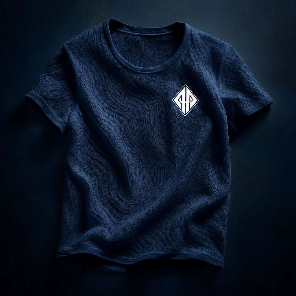 Modern Minimalist White T-Shirt - Navy