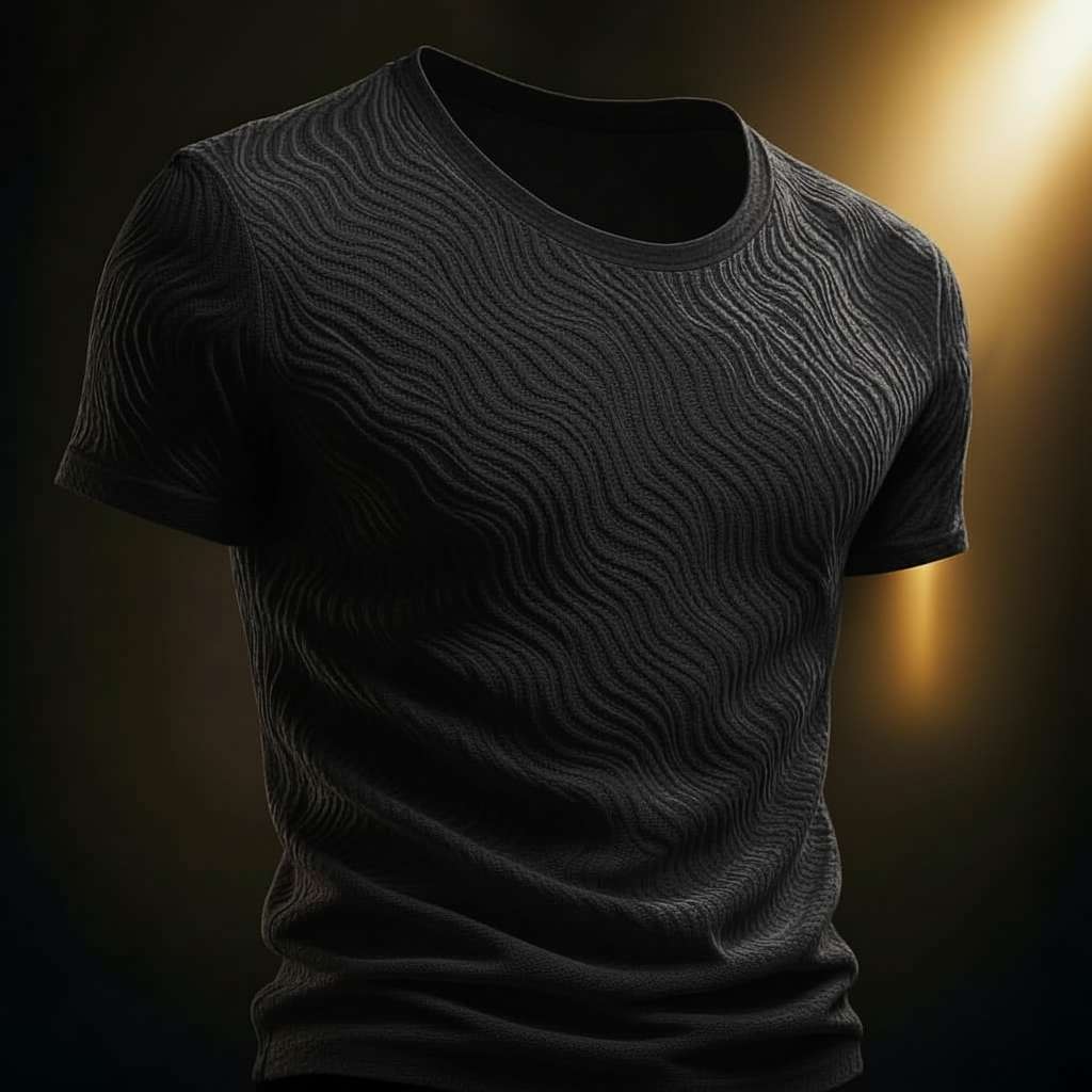 Minimalist Wave T-Shirt Design - Black