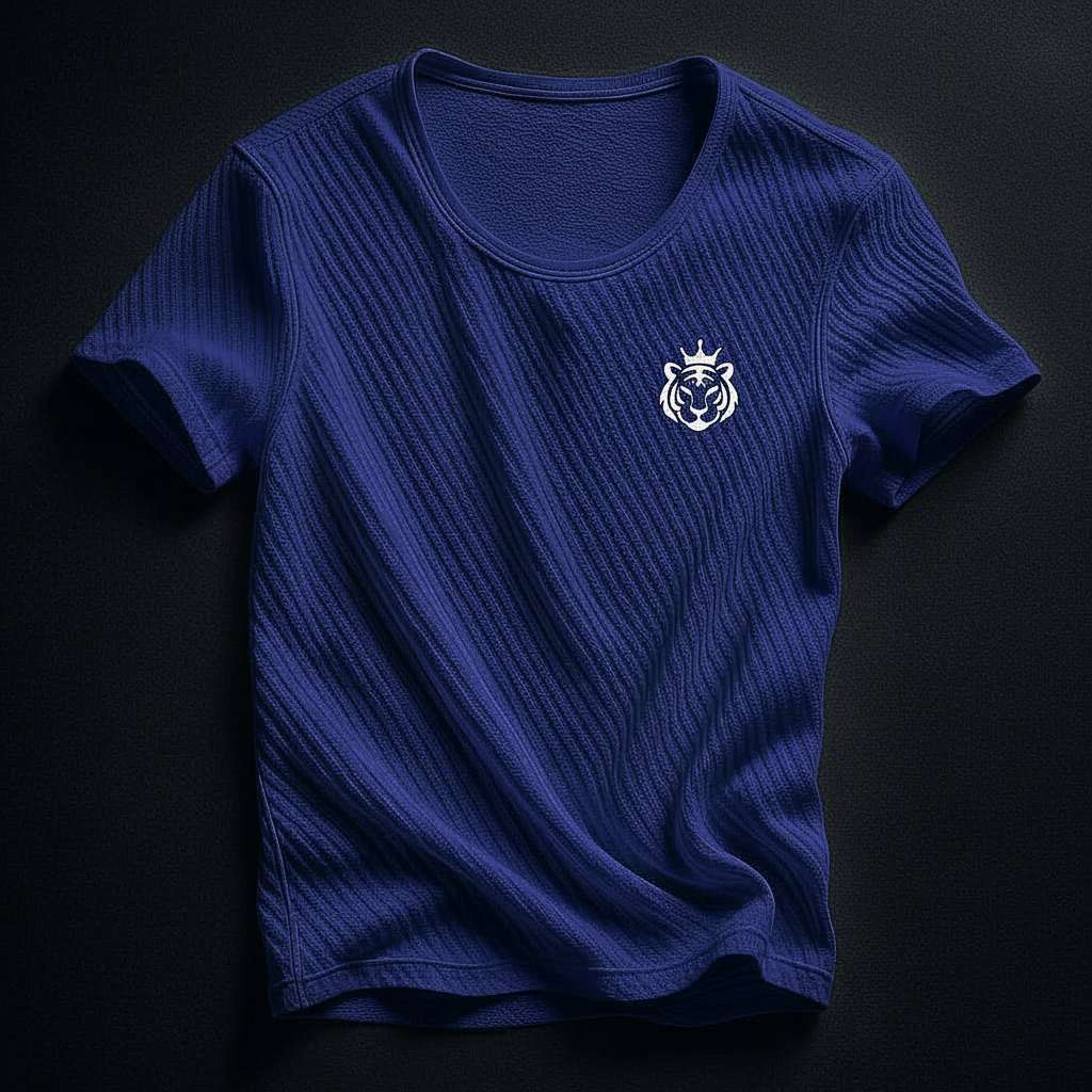 Crowned Tiger Minimalist T-Shirt - Navy