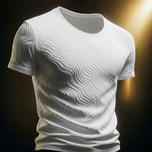 Minimalist Wave T-Shirt Design - White
