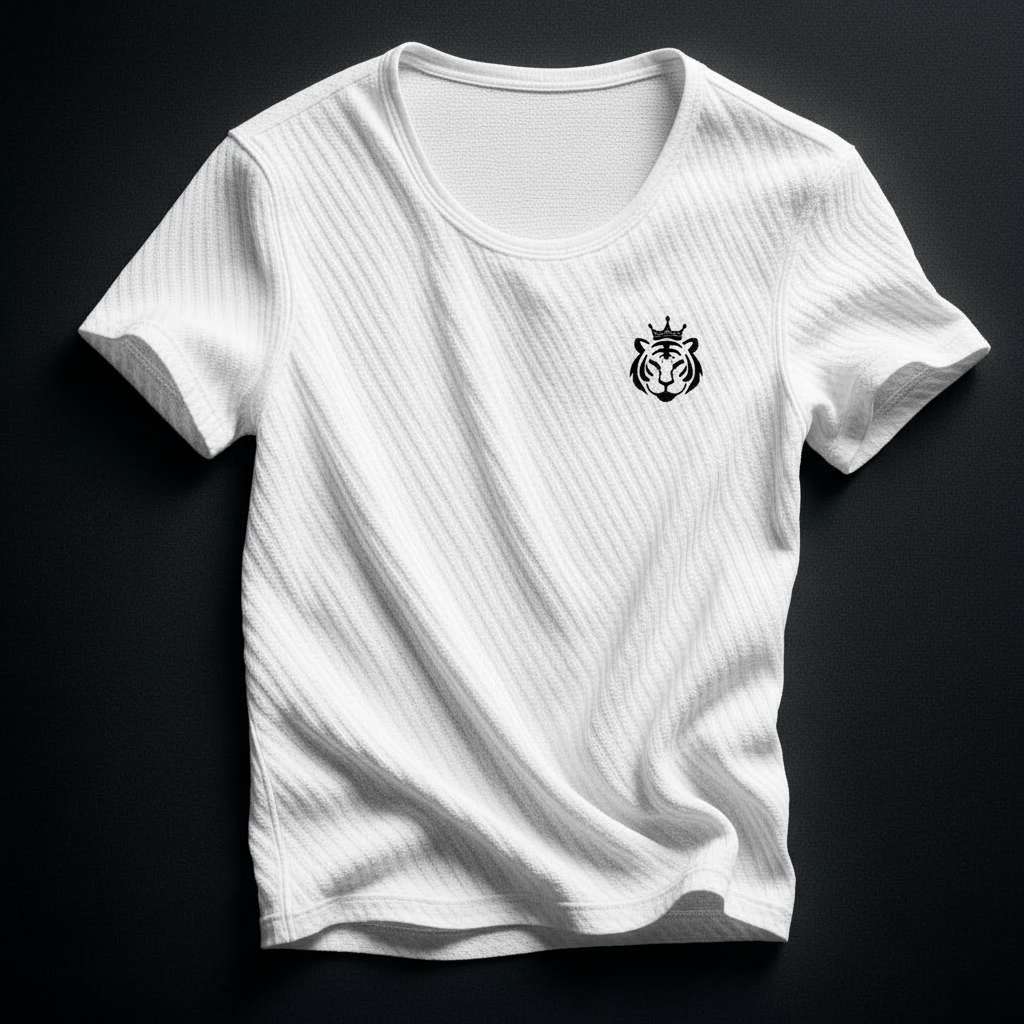Crowned Tiger Minimalist T-Shirt - White