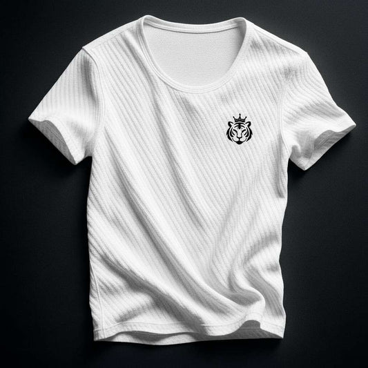 Crowned Tiger Minimalist T-Shirt - White