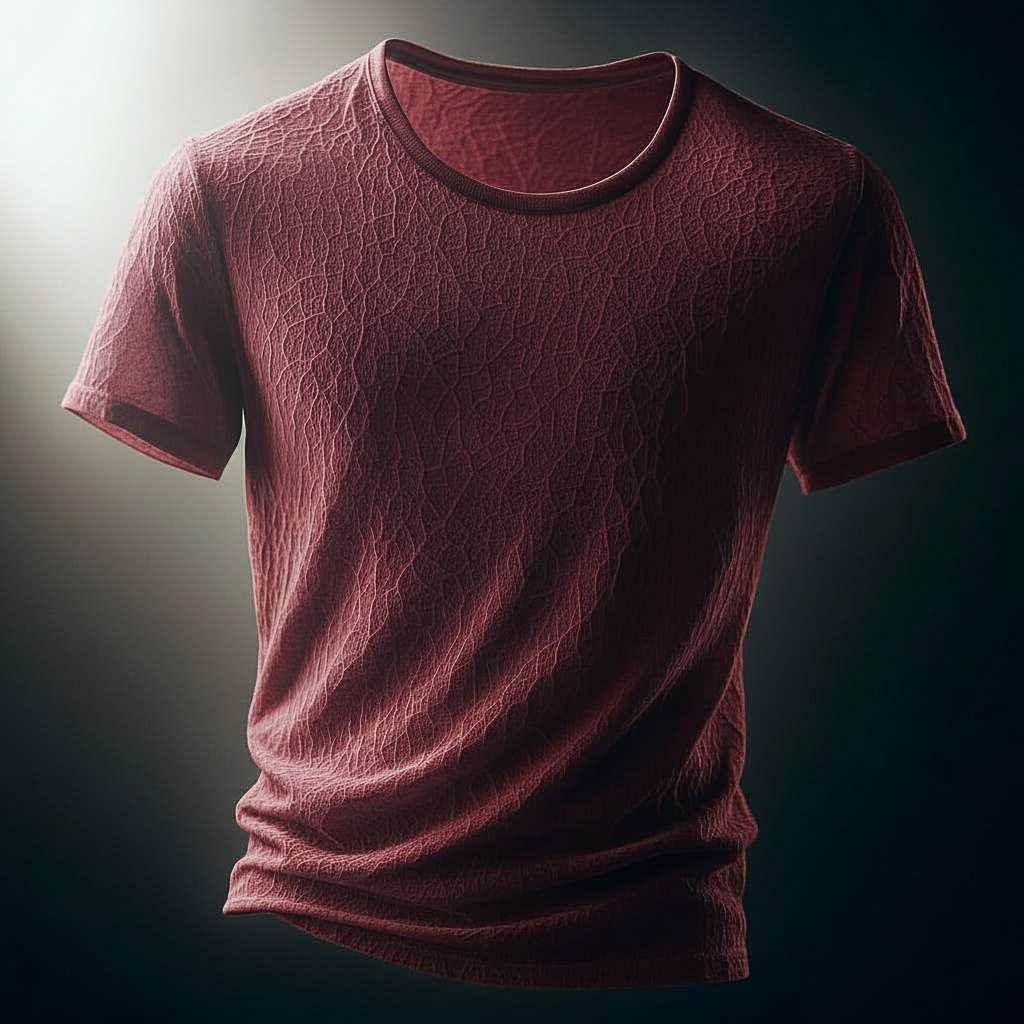 Cracked Texture T-shirt - Maroon