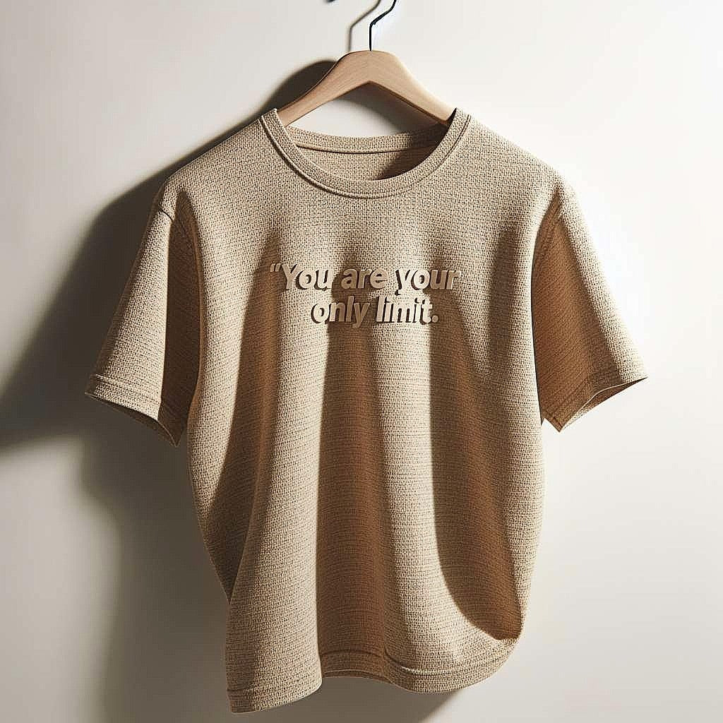 You Are Your Only Limit Beige Smooth Fabric T-Shirt