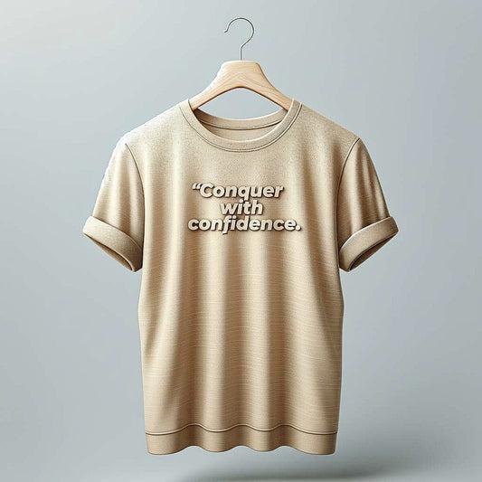 Conquer with Confidence Beige Summer Light Fit T-Shirt
