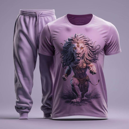 Dynamic Lion Lavender T-Shirt and Pant