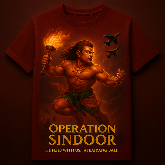 Hanuman Fire Flight Sindoor T-shirt