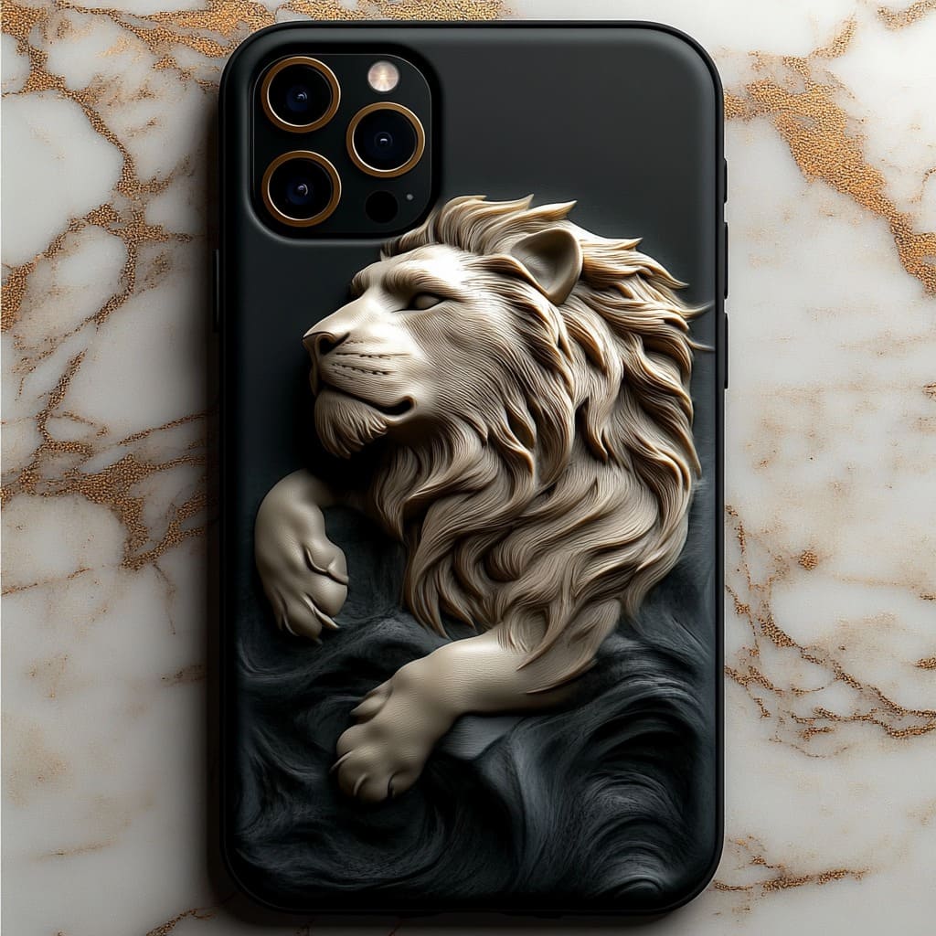 Sneaky Lion Black Case Cover