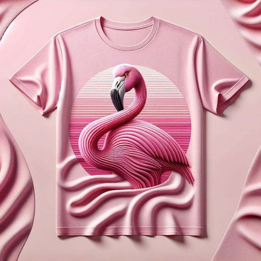 Amazing Light Pink Color Swan Cotton Short Sleeve T - Shirt - Acquires