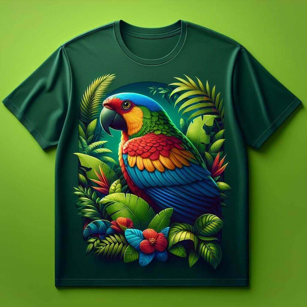 Awesome Bird Green Tee Cotton Short Sleeve T - Shirt - Acquires