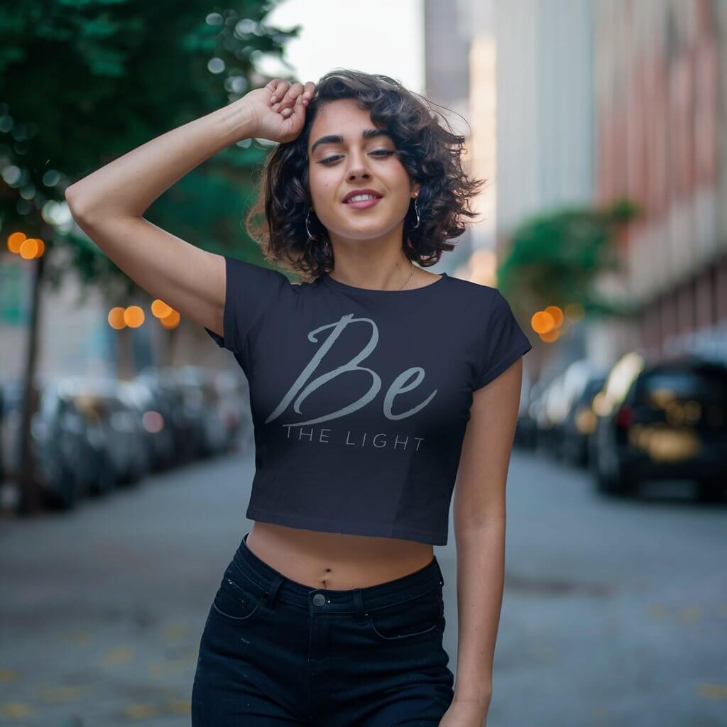 Be The Light Navy Blue Crop Top - Acquires