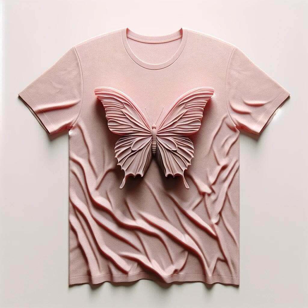 Beautiful Butterfly Pink Cotton Short Sleeve T - Shirt - Acquires