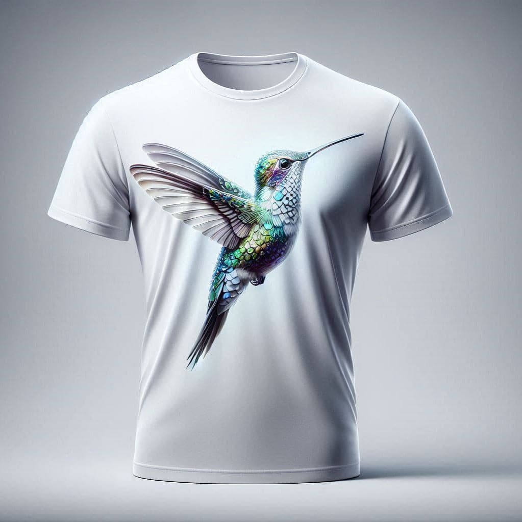 Beautiful White Hummingbird Round Neck Half Sleeve Cotton T - Shirt - Acquires