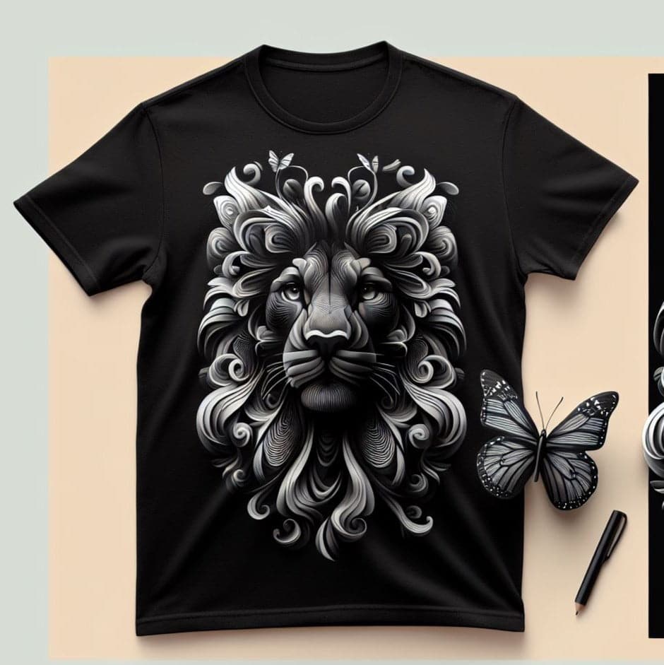 Black Lion King Cotton Half Sleeve T - Shirt - Acquires