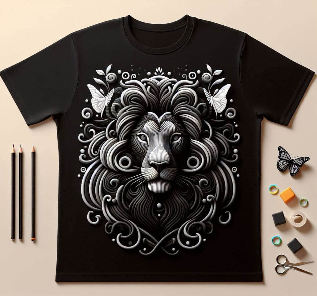 Black Lion's Majesty Tee Cotton Half Sleeve T - Shirt - Acquires