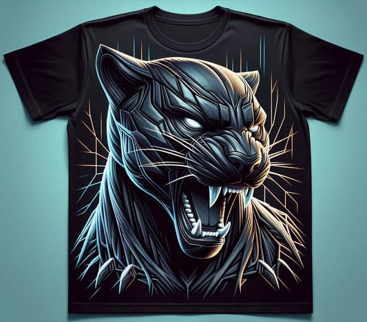 Black Panther Face Graphic Tee for Edgy Style - Acquires