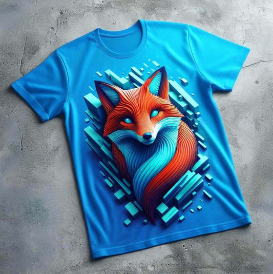 Blue Fox Tee - Playful and Stylish - Acquires