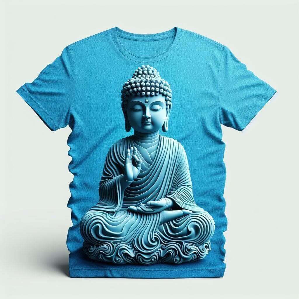 Blue Peace Is Important Cotton Half Sleeve T - Shirt - Acquires