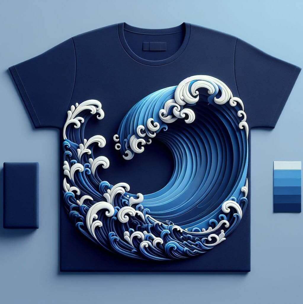 Blue Wave Cotton Half Sleeve T - Shirt - Acquires