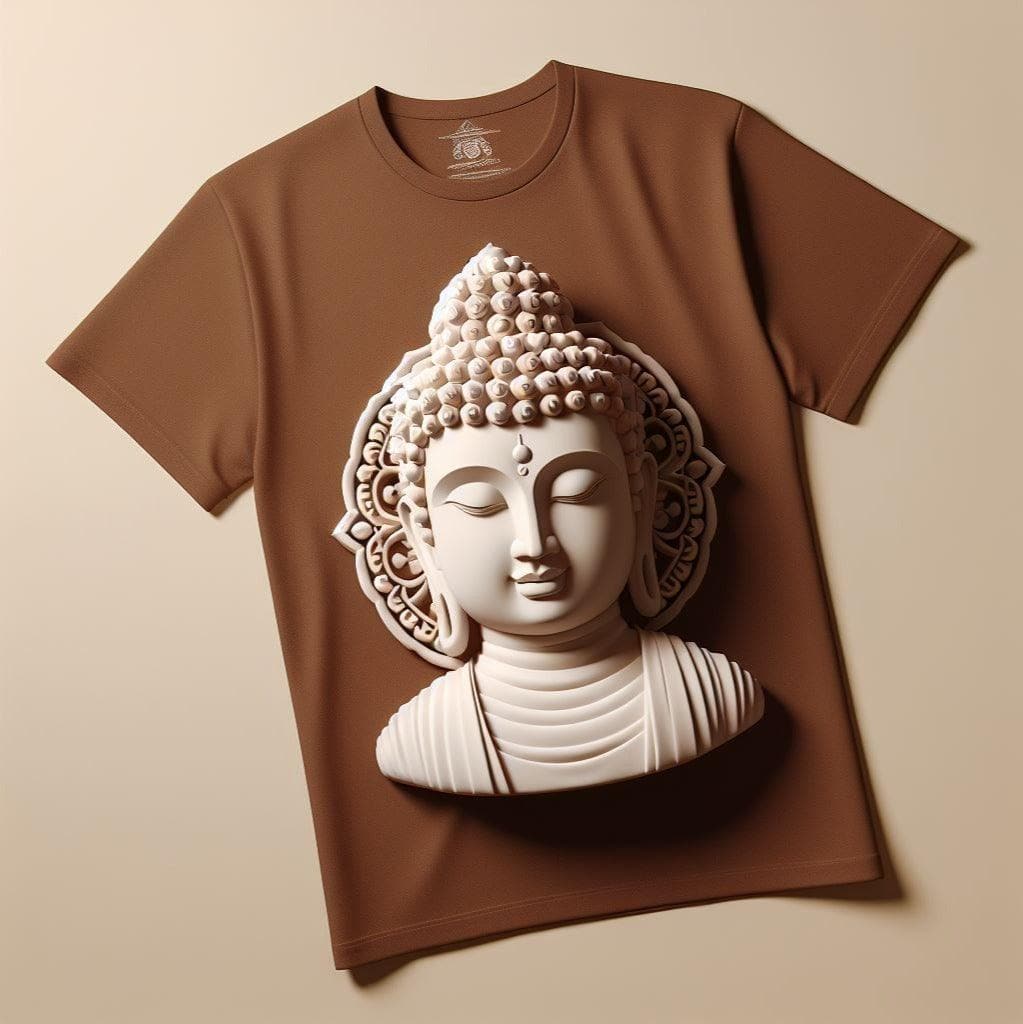 Brown Buddha Blissful Zen Cotton Half Sleeve T - Shirt - Acquires