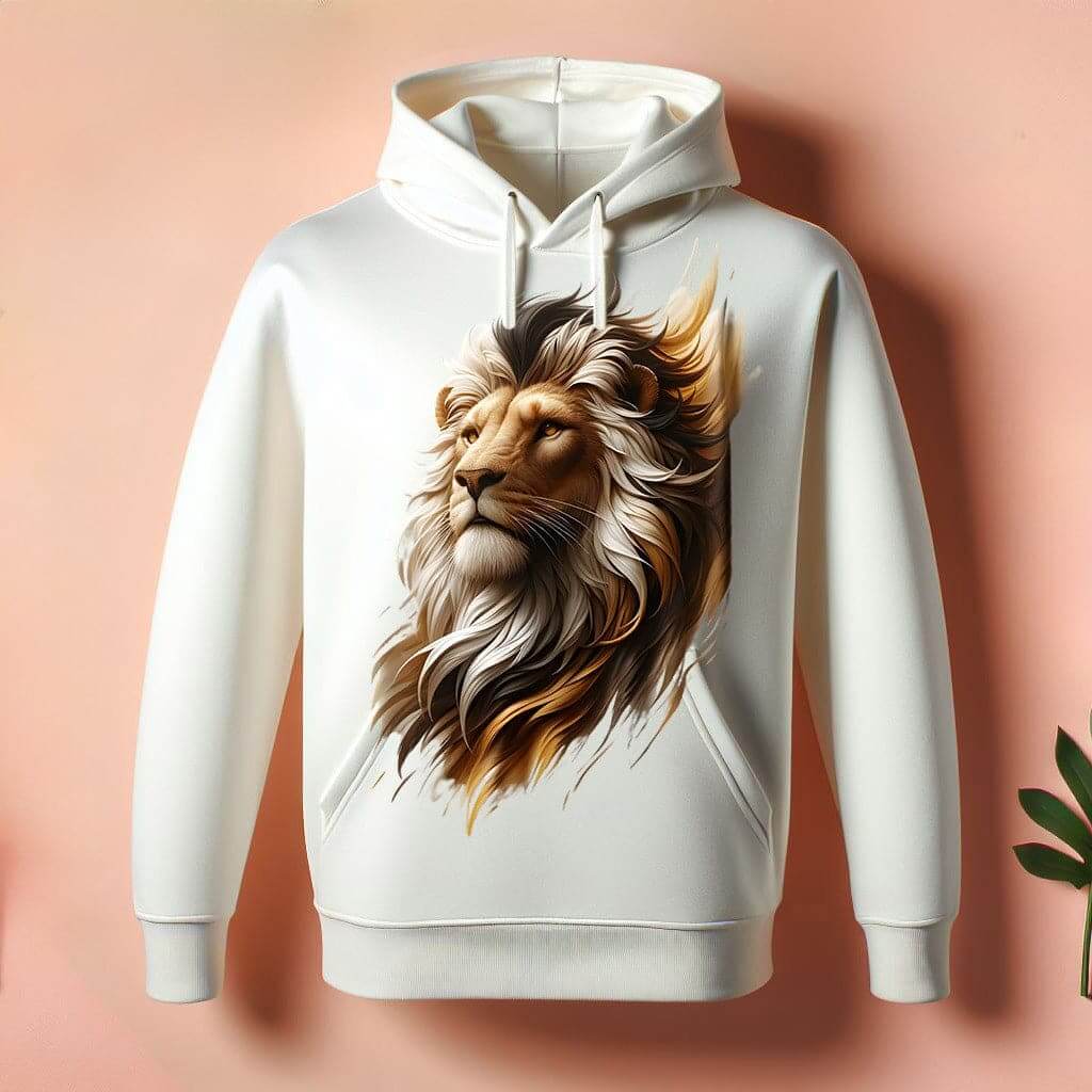 Creamy Beautiful White Lion Hoodie - Acquires