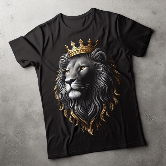 Daring King Lion Crown Tee - Majestic and Bold - Acquires