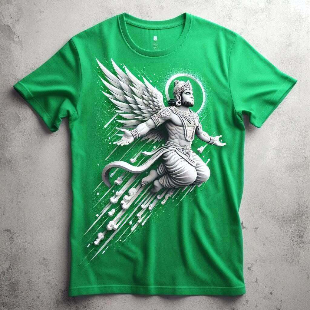Dark Green Hanuman Tee - Strength and Devotion - Acquires
