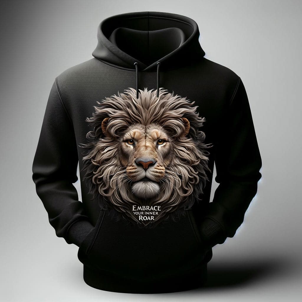 Embrace Your Inner Roar Black Lion Hoodie - Acquires