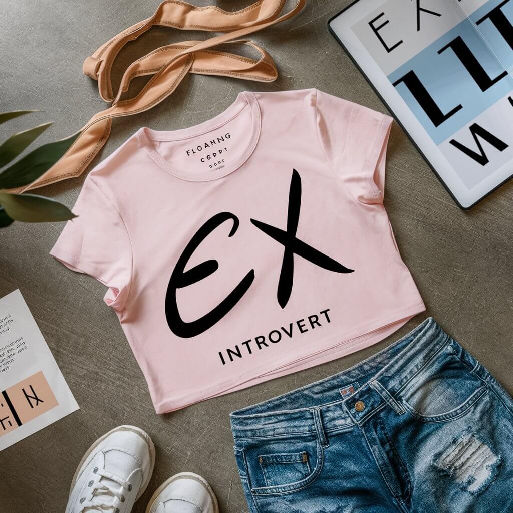 Ex Introvert Pink Crop Top - Acquires